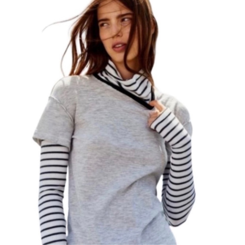 We The Free (FP) TwoFer Layered Look Turtleneck W/Thumb holes Sz S-VGUC